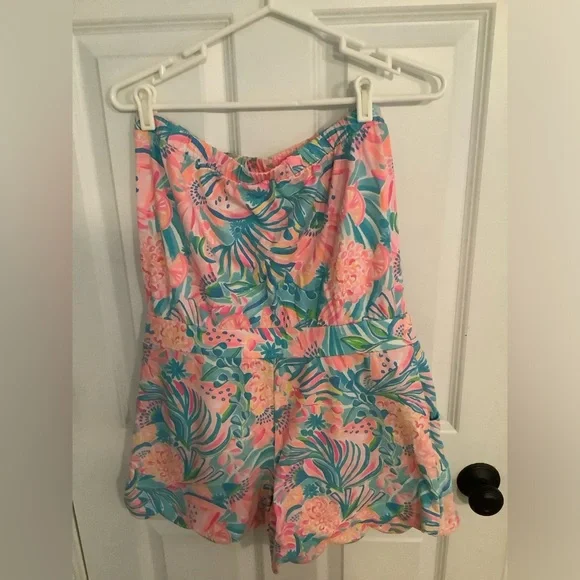 🎈HOST PICK🎈 Lilly Pulitzer Jace Romper Tropical Punch Sz Large - Picture 6 of 8